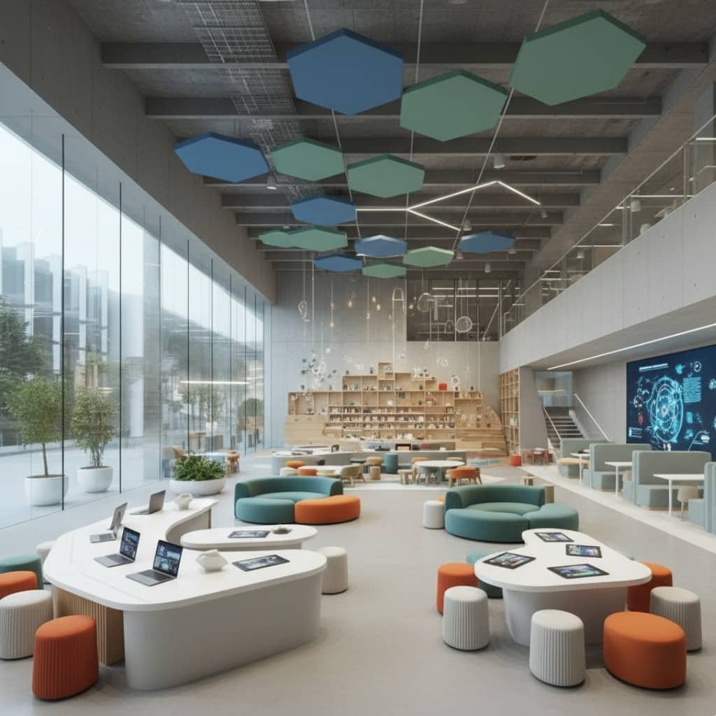 Bright and modern school classroom
