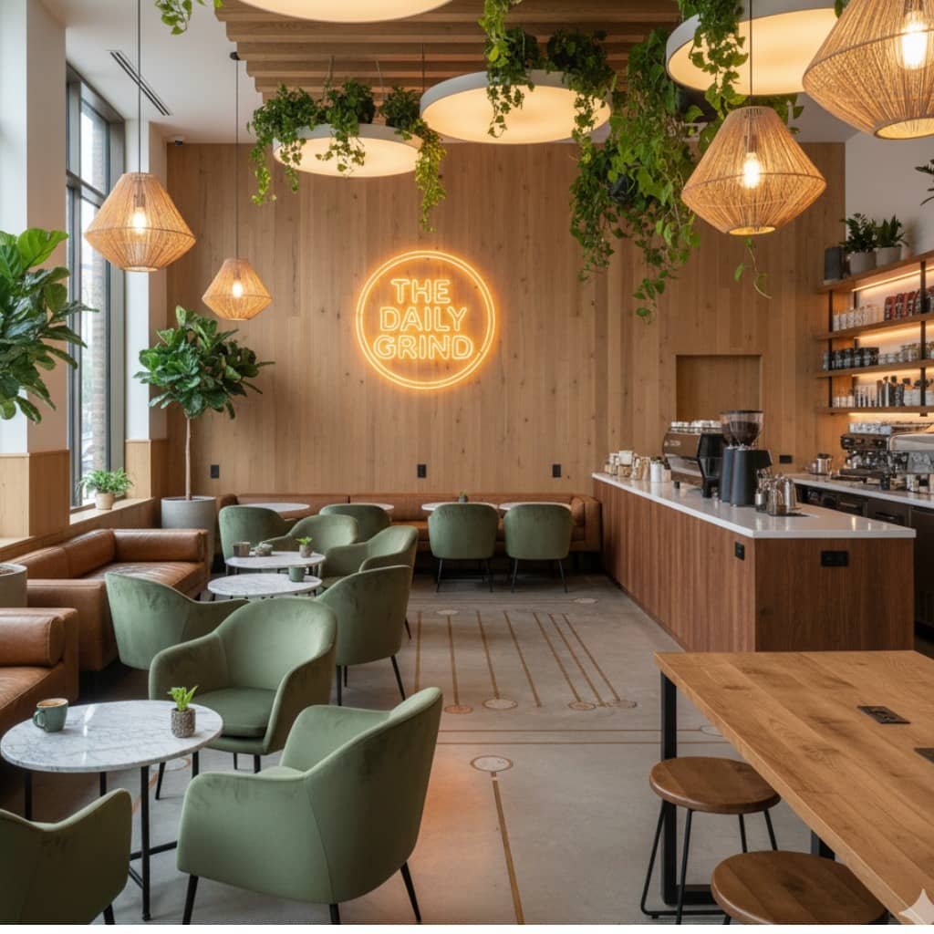 Warm and inviting coffee shop