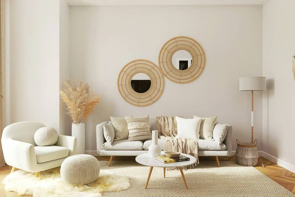 Stylish modern living room with curated furniture and decor