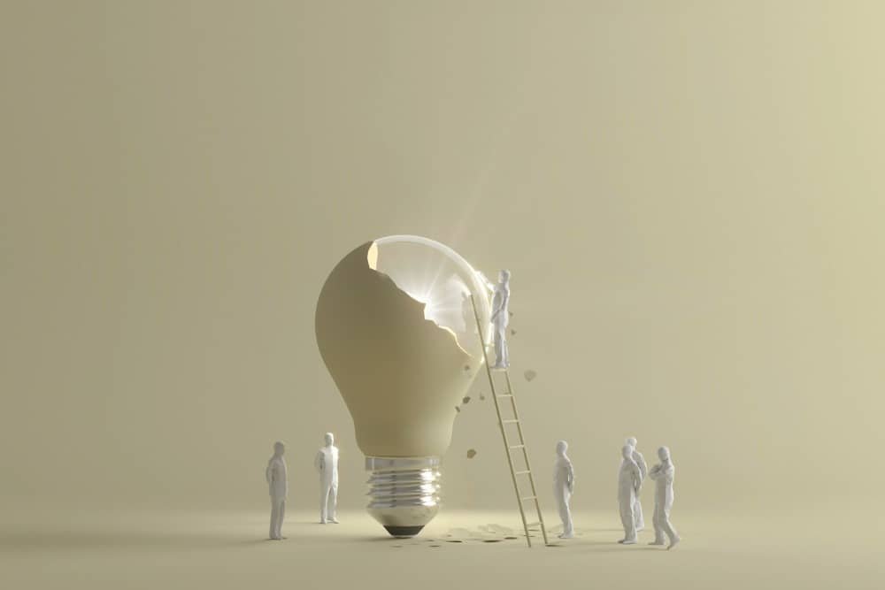 Creative team brainstorming and developing a concept