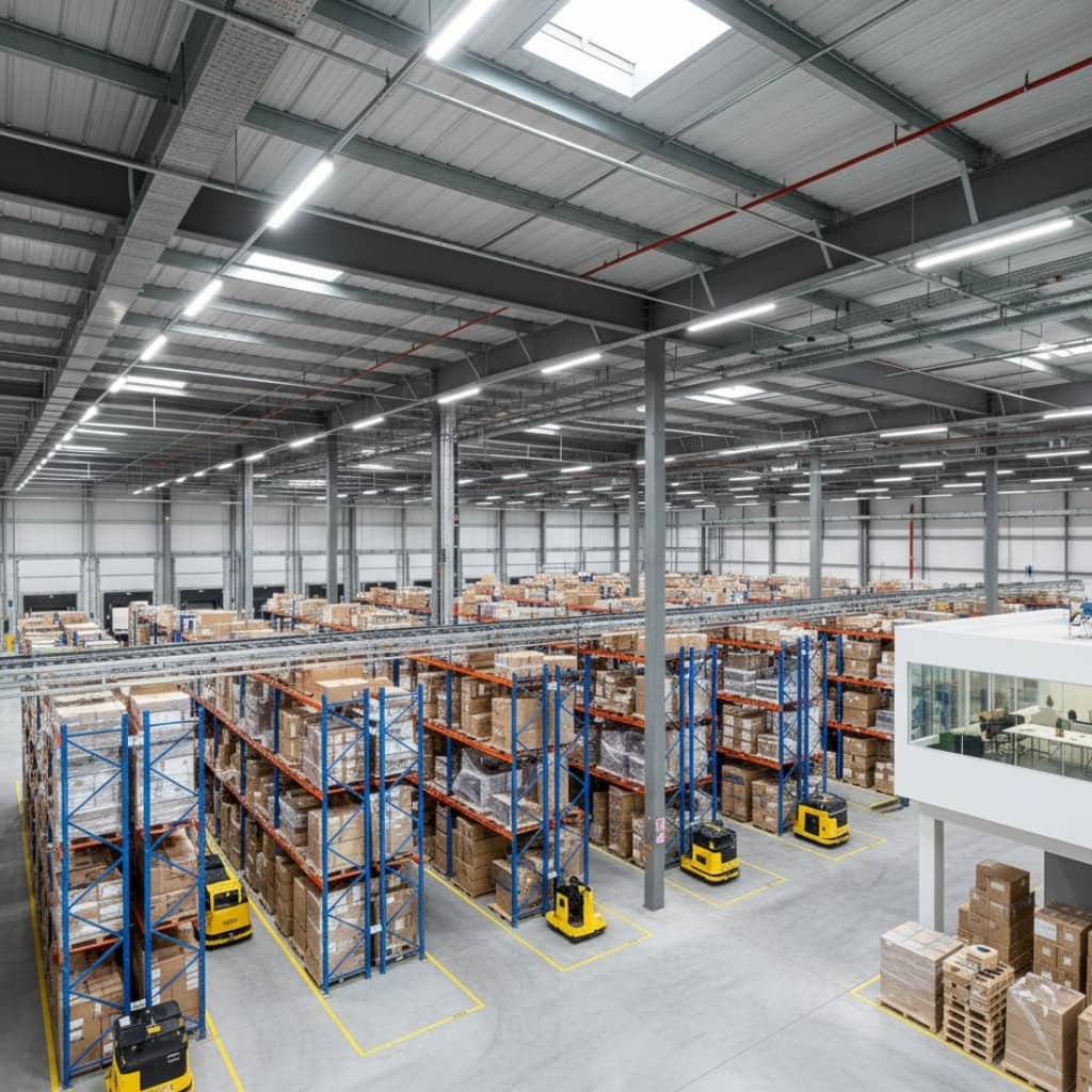 Organized industrial warehouse space
